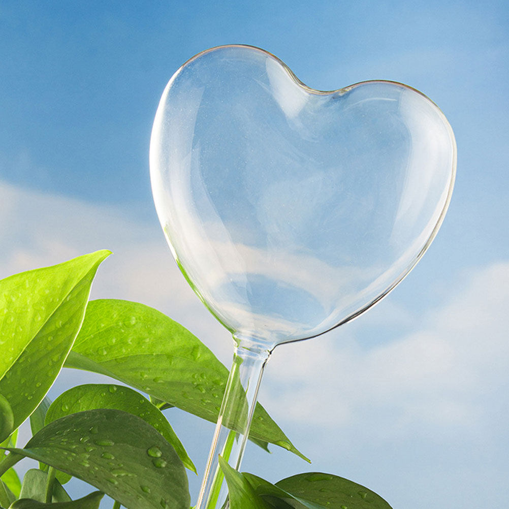 Gardening Tools For Home - 3Pcs Heart Shaped Glass Self Watering