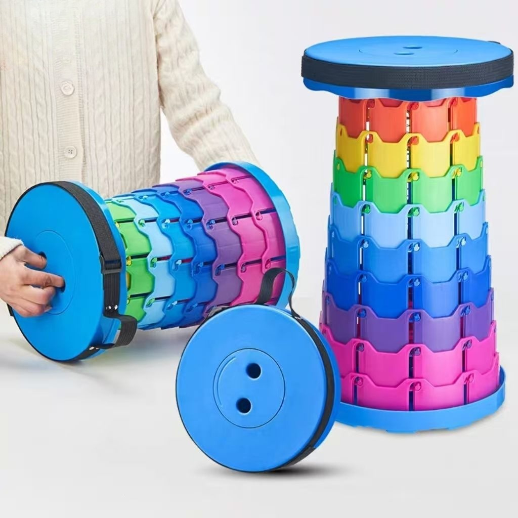 Gardening Tool - Rainbow Telescopic Camping Stool Portable Thickened