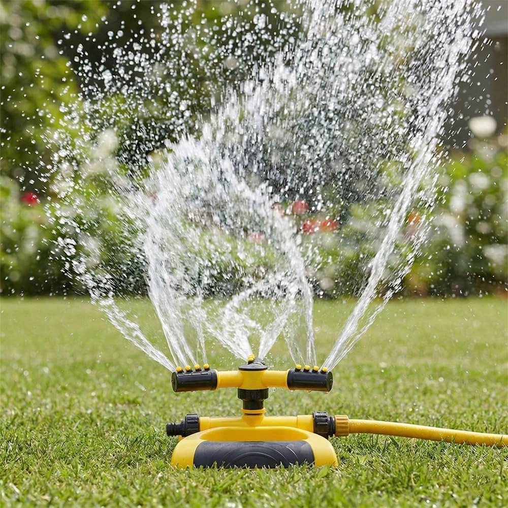 Gardening Tools Water - 360-Degree Automatic Rotating Sprinkler with Base