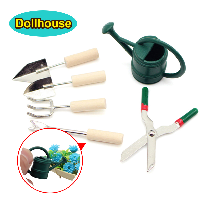 Gardening Tool - 1/12 Dollhouse Simulation Watering Can Spade