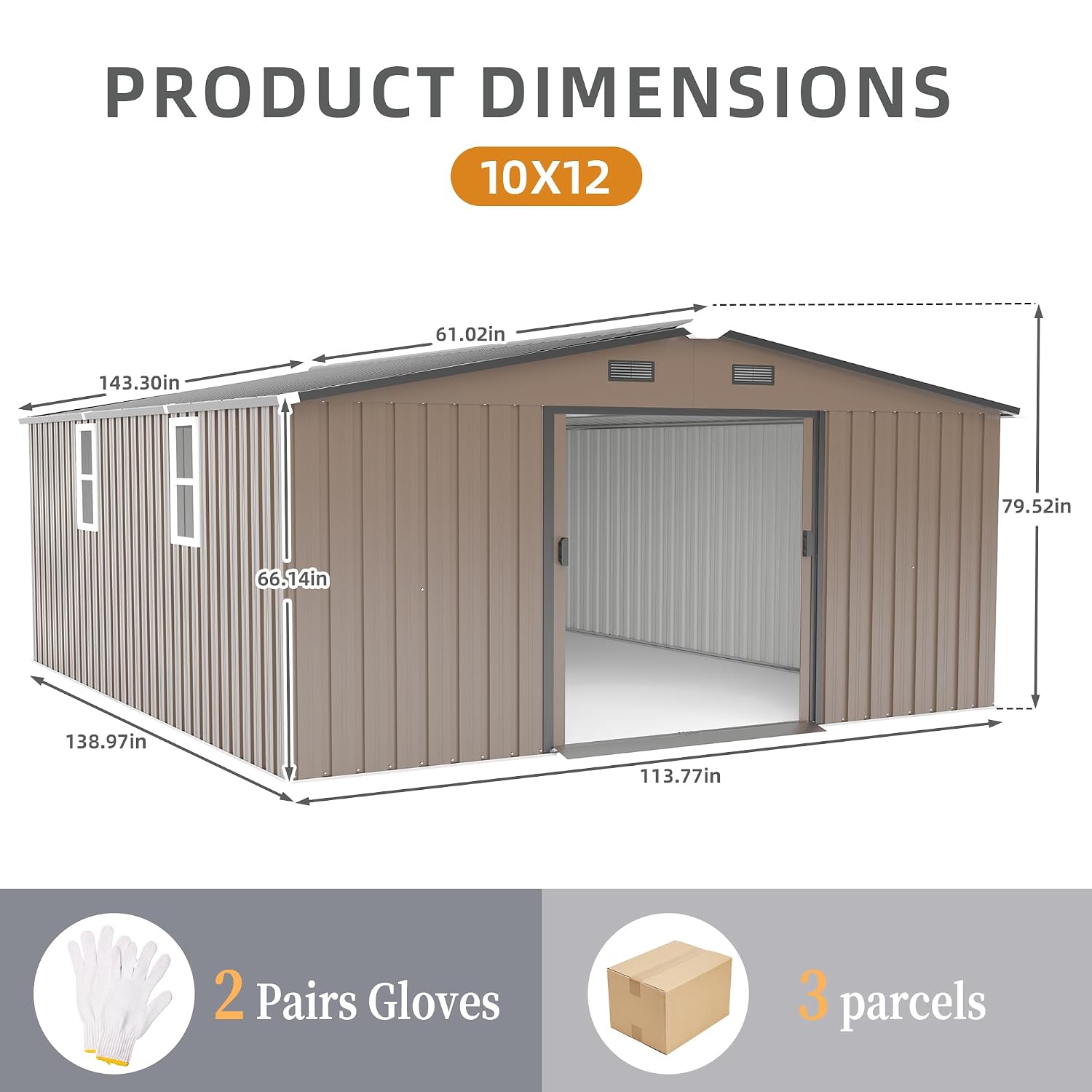 10x12 FT Outdoor Storage Shed, - đánh giá và giá Gardening Tool