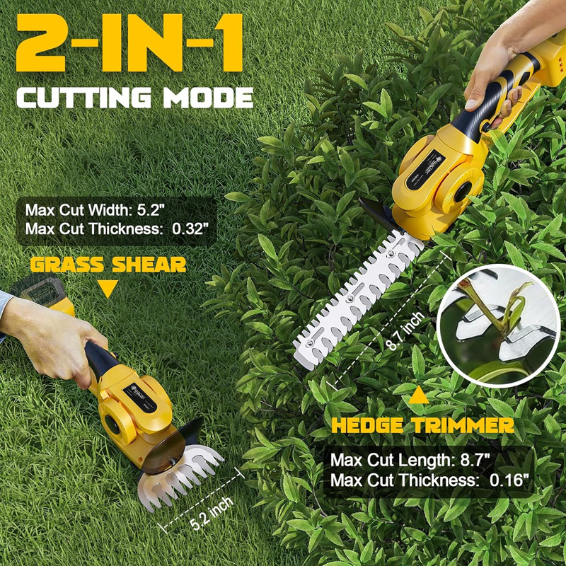 2IN1 Brushless Electric Hedge  - đánh giá và giá Gardening Tools Battery Powered