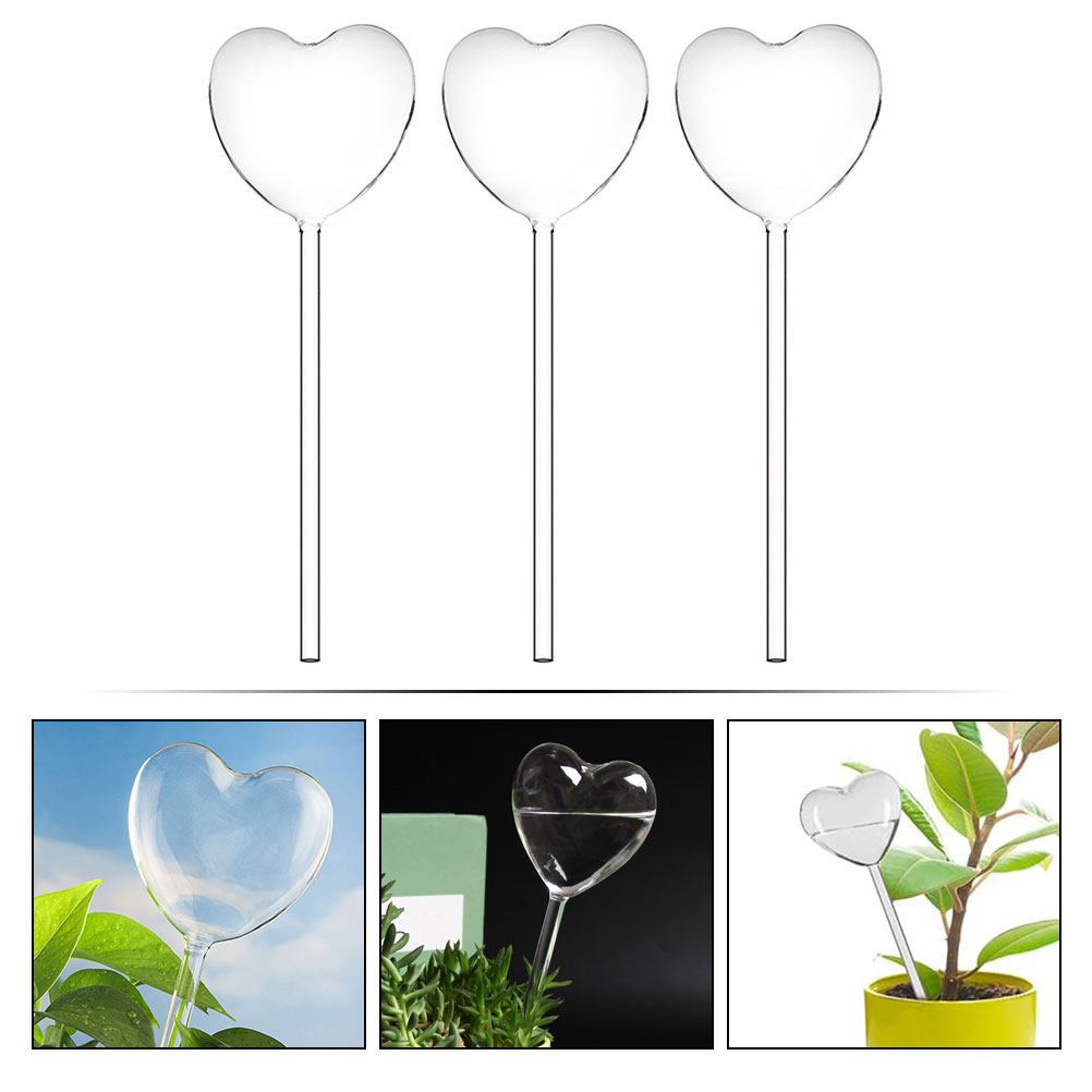 3Pcs Heart Shaped Glass Self W - đánh giá và giá Gardening Tools For Home