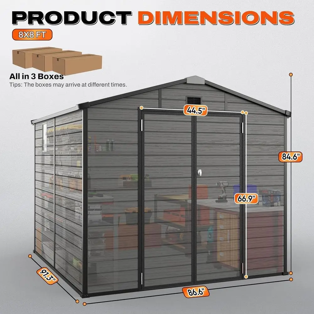 8x8 Outdoor Storage Shed with  - đánh giá và giá Gardening Tool