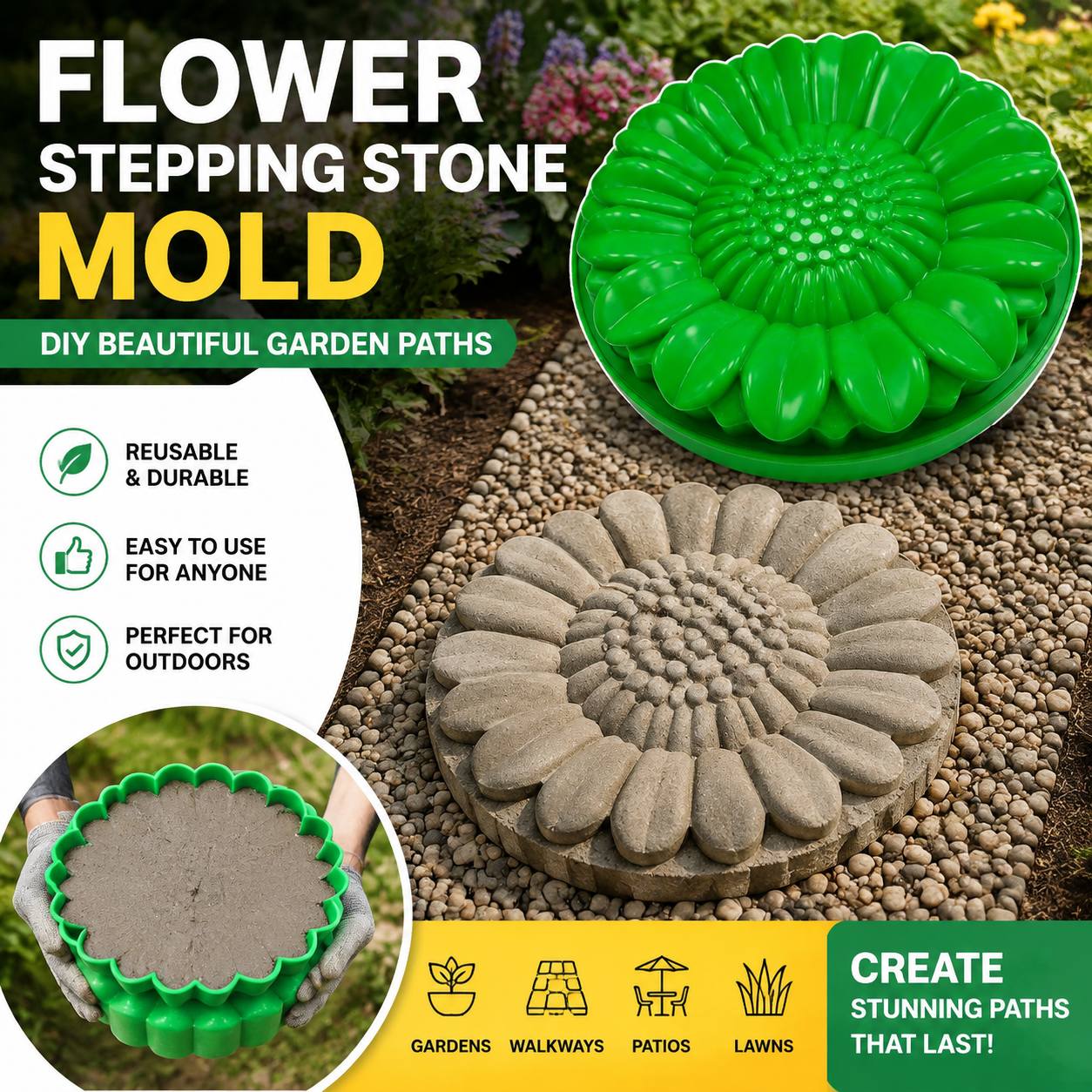 Sunflower Terrace Stone Mold S - đánh giá và giá Gardening Tools Usa