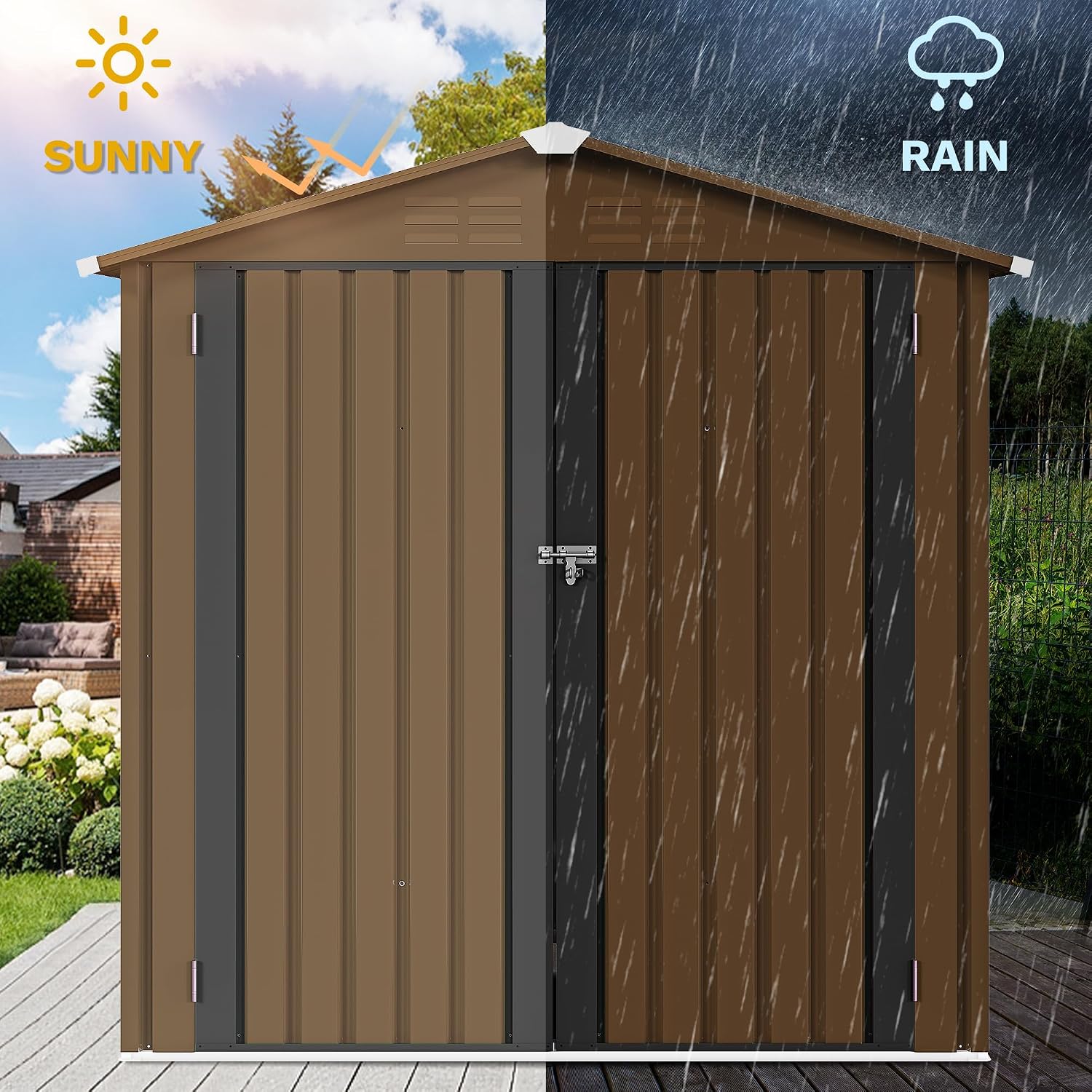 6x4ft Metal Outdoor Storage Sh - đánh giá và giá Gardening Tool