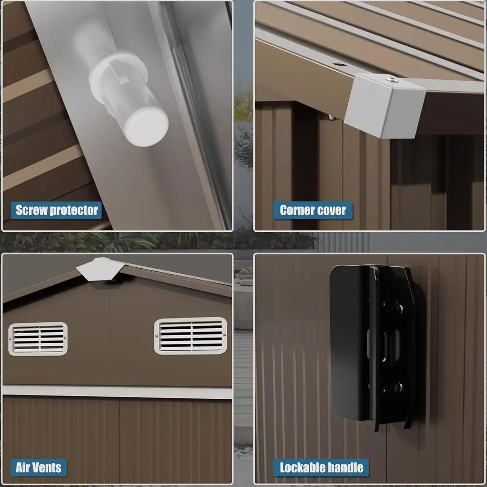 10T x 8T Outdoor Metal Storage - đánh giá và giá Gardening Tool