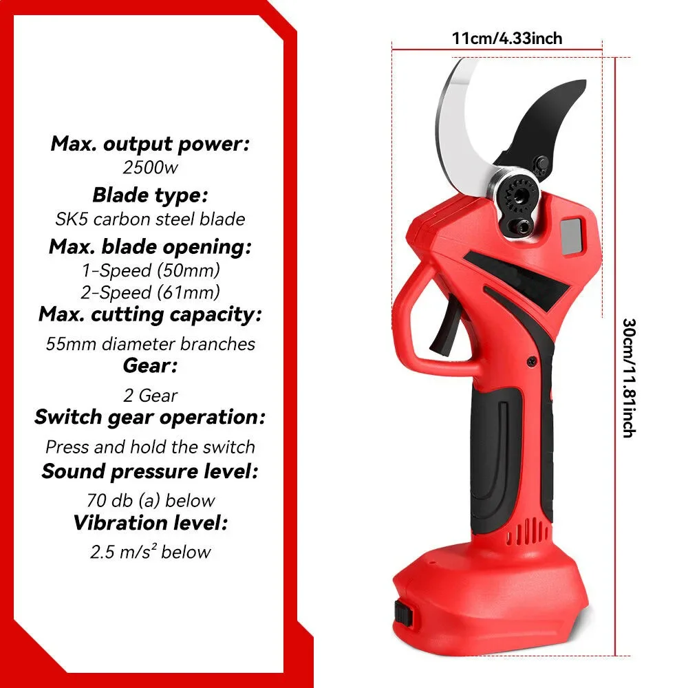 55mm Brushless Electric Scisso - đánh giá và giá Gardening Tools Battery Powered