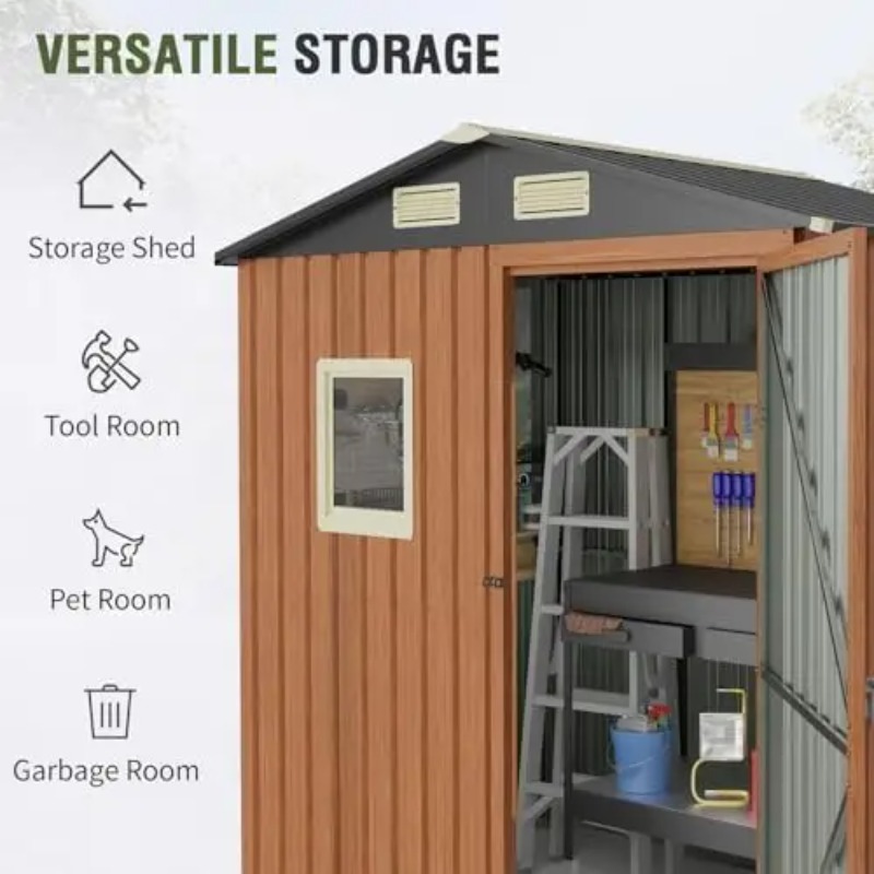 Outdoor Storage Shed 6x4 Ft, L - đánh giá và giá Gardening Tool