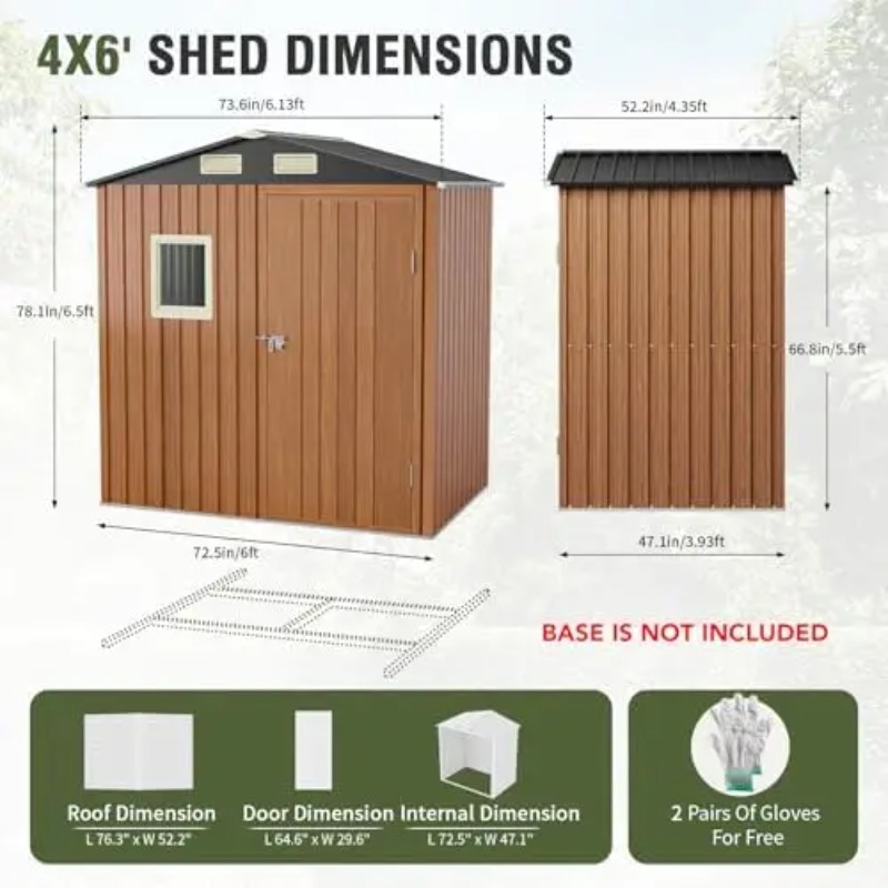 Outdoor Storage Shed 6x4 Ft, L - đánh giá và giá Gardening Tool